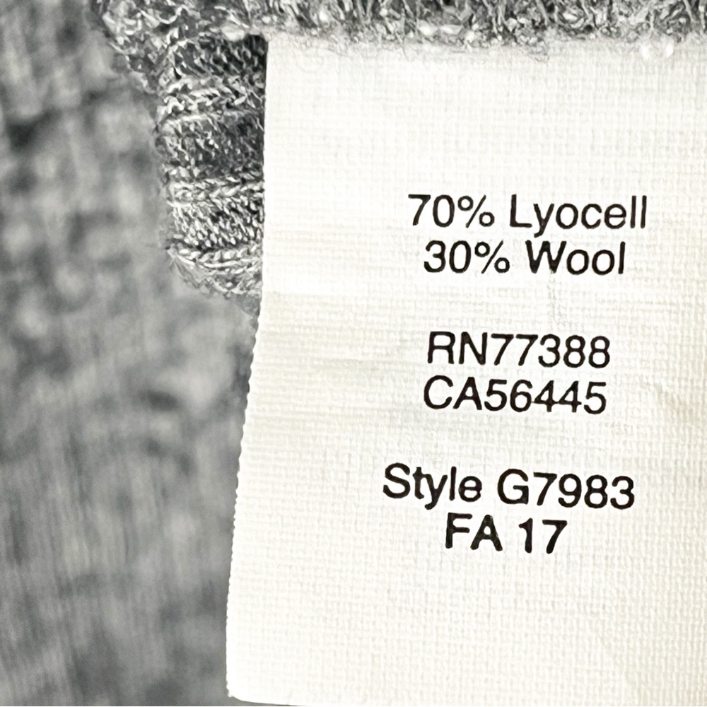 MADEWELL Gray Textured Wool Blend Mock Neck Side Splits Midi Dress, Size Medium - Picture 4 of 8